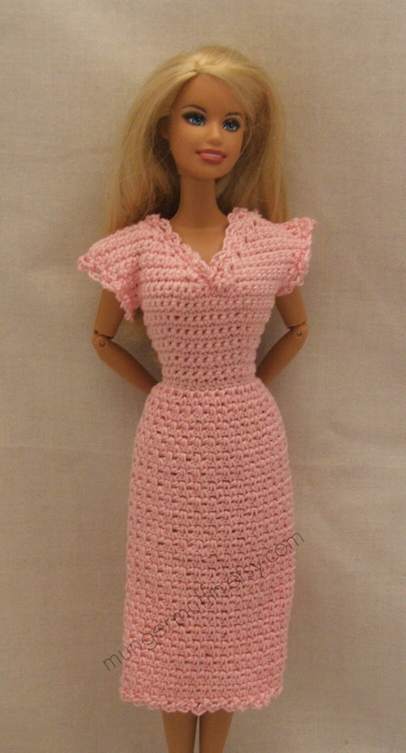 Вязаные платья для Барби