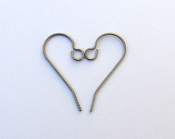 Titanium Earring Wires, 21 gauge, 25mm Hypoallergenic, French Hooks, 10 pairs