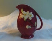 Pink Jug Ewer with Dogwood Flowers by Shorter and Sons England 1940s Handpainted