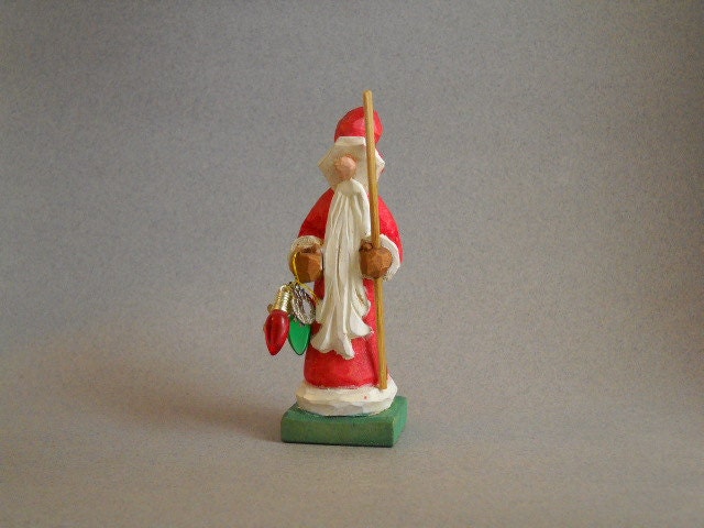 Small wood carved Santa figure