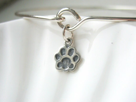 Paw Print Beaded Dog Bangle