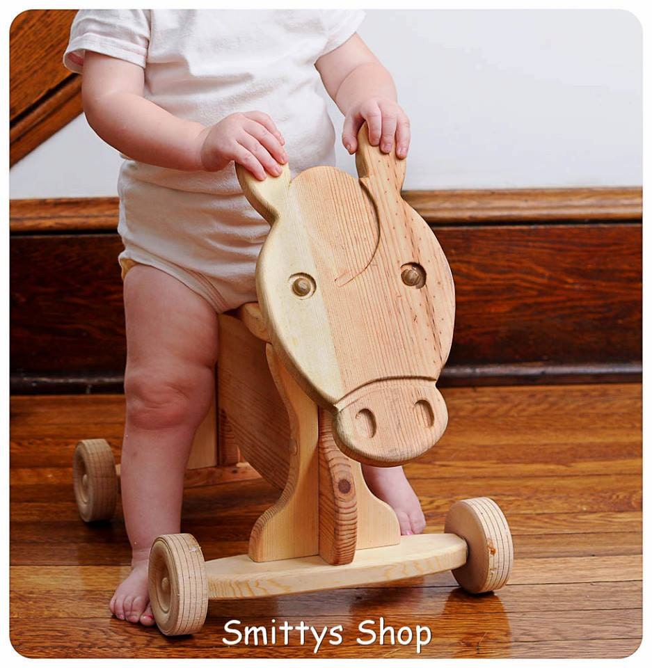 Toddler ride on toy solid wood. Horse.© by on Etsy