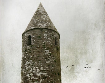Gothic Photograph Ireland travel To wer of Cashel medieval stone 