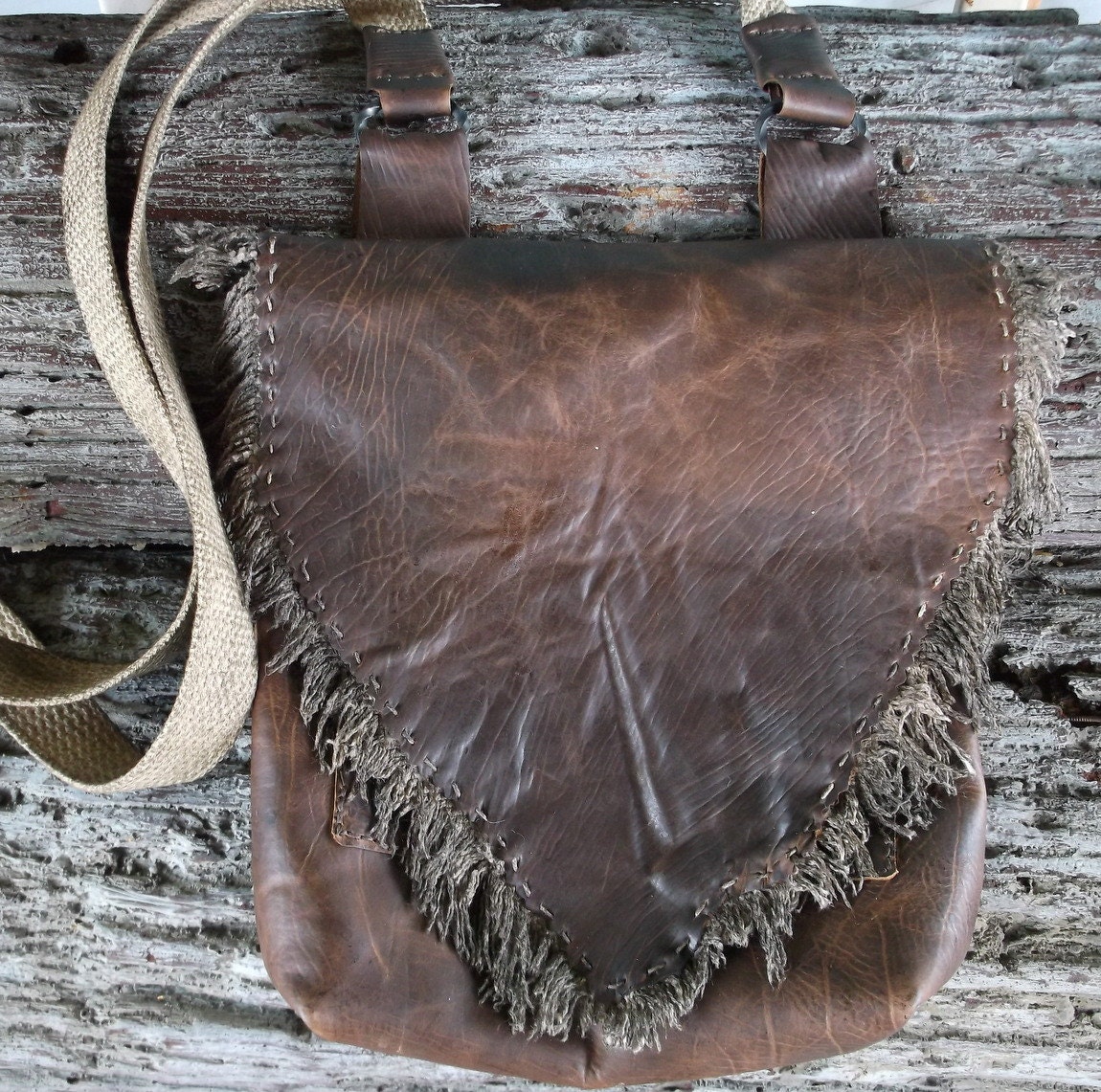 Rugged Primitive Oil Tanned Leather Possibles Bag for the