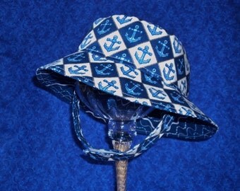 Nautical Baby Bucket Hat with Anchors 18-24 months