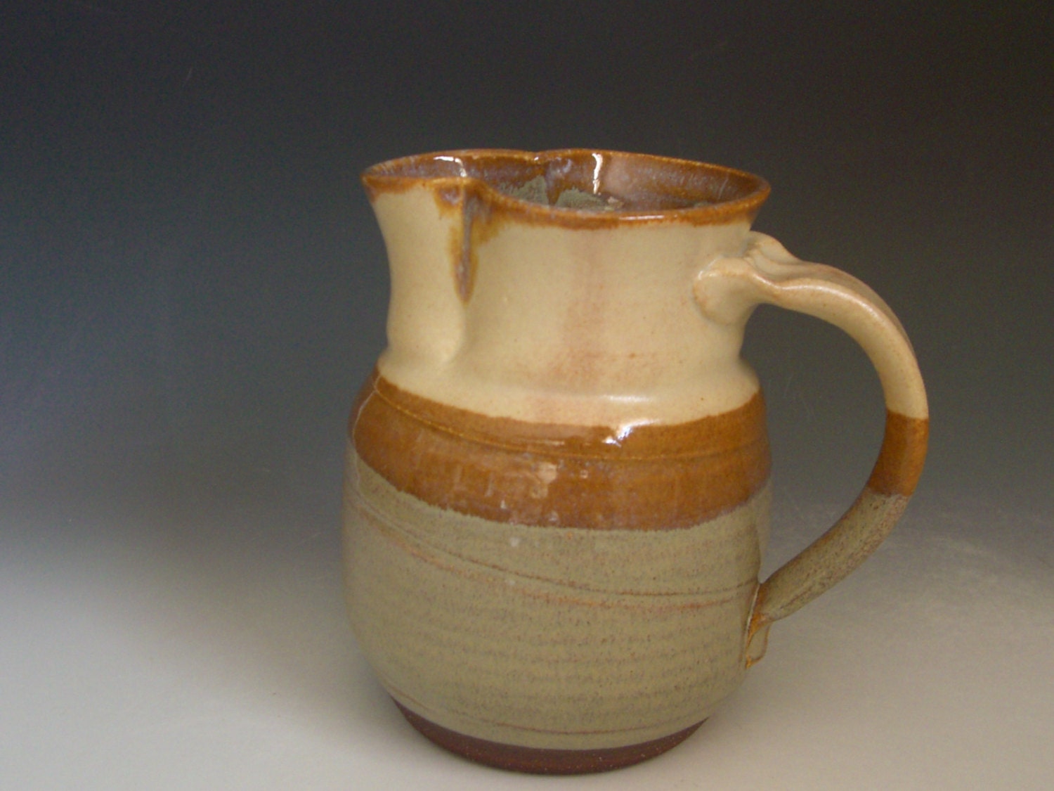 Hand thrown stoneware pottery pitcher PK