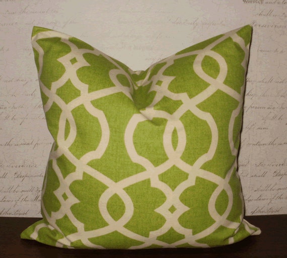 Decorative Throw Pillows: 18 X 18 Lime Green and by ArtisticCotton