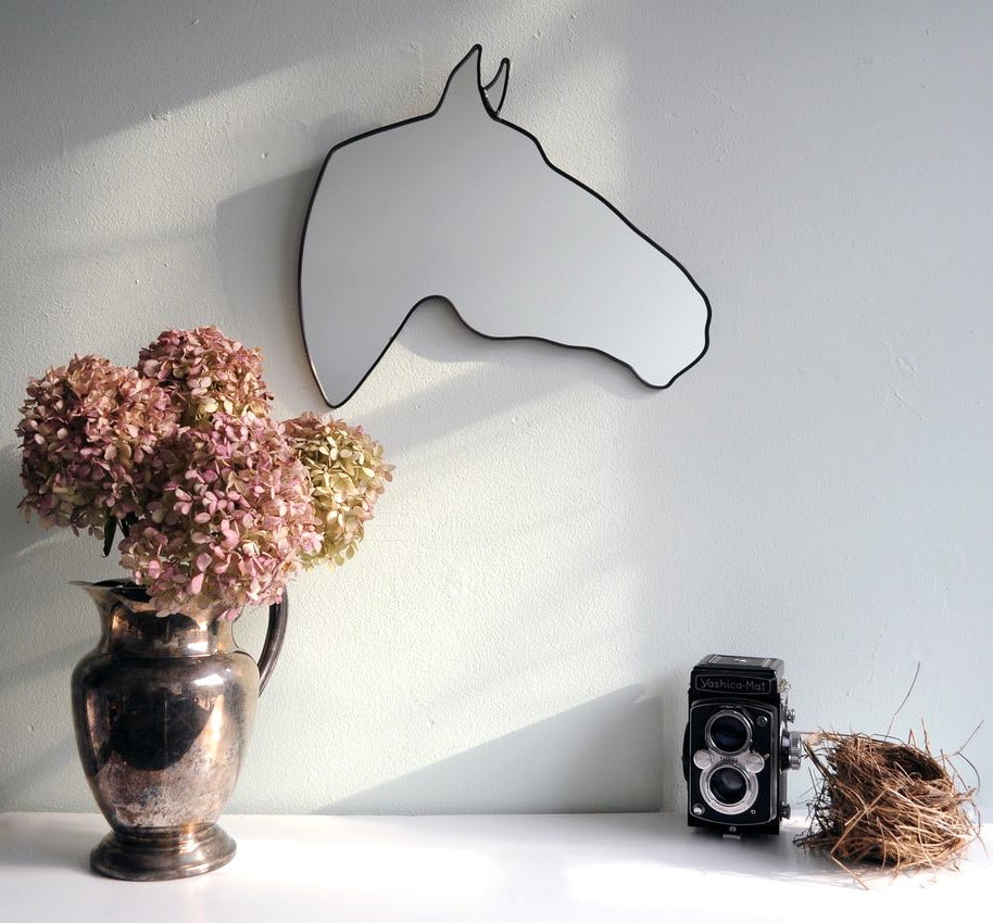 Horse Mirror Right Handmade Horse Wall Mirror Shaped by fluxglass