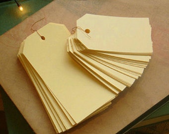 50 Standard Gift Tags / L - Pale Yellow (1.8 x 3.8in)