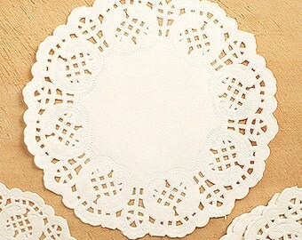 100 Flower Lace Paper Doilies - M (5.5in)