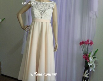 Sample SALE. Katherine - Vintage Style Tea Length Bridal Gown.