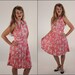Vintage 1960's Floral Dress / Pleated Skirt / M L