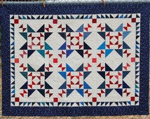 Popular items for red white blue quilt on Etsy