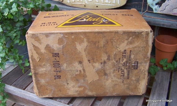 Vintage Blatz Beer Box Cardboard Crate for 24 12 oz Bottles