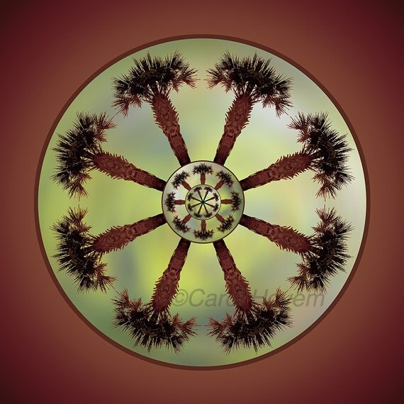 Download Items similar to Mandala Art, Palm Tree, Digital Photo Art ...