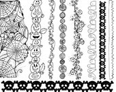 Halloween ClipArt - SpiderWeb Borders - Digital Clip Art - Spiders, Pumpkins, Skulls, Doodles, Photoshop Brushes & PNG Graphics Il_170x135