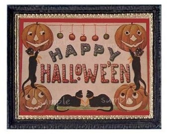 Happy Halloween Miniature Dollhouse Art Picture 6194