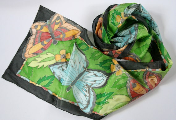 Women Scarf. Silk Scarf. Butterfly Scarf.  Wings. Practical Scarf. Winter Scarf. Perfect Gift