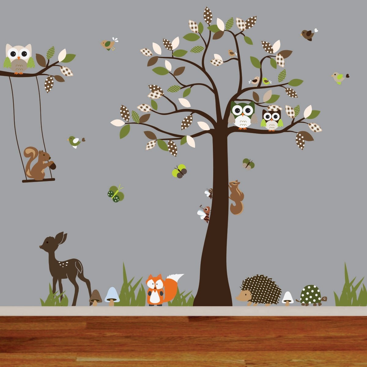 Vinyl Wall Decal woodland nursery wall decaltree