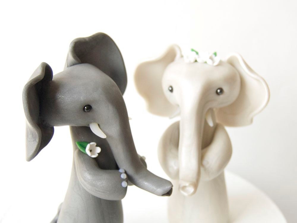  Elephant  Wedding  Cake  Topper by Bonjour Poupette