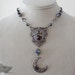 The Goddess Nyx - Midnight Moon Goddess Vintage Filigree Harlequin Necklace