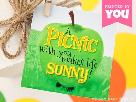 SHERBET & SUNSHINE Favor Tags - DIY Printable Thank You Labels Il_570xn