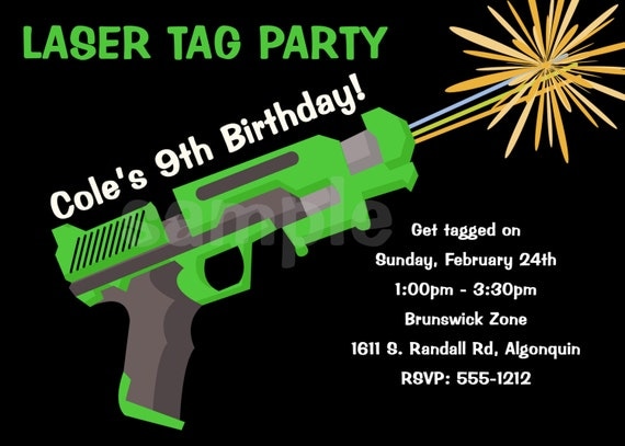 Laser Tag Birthday Invitations Free Printable 6