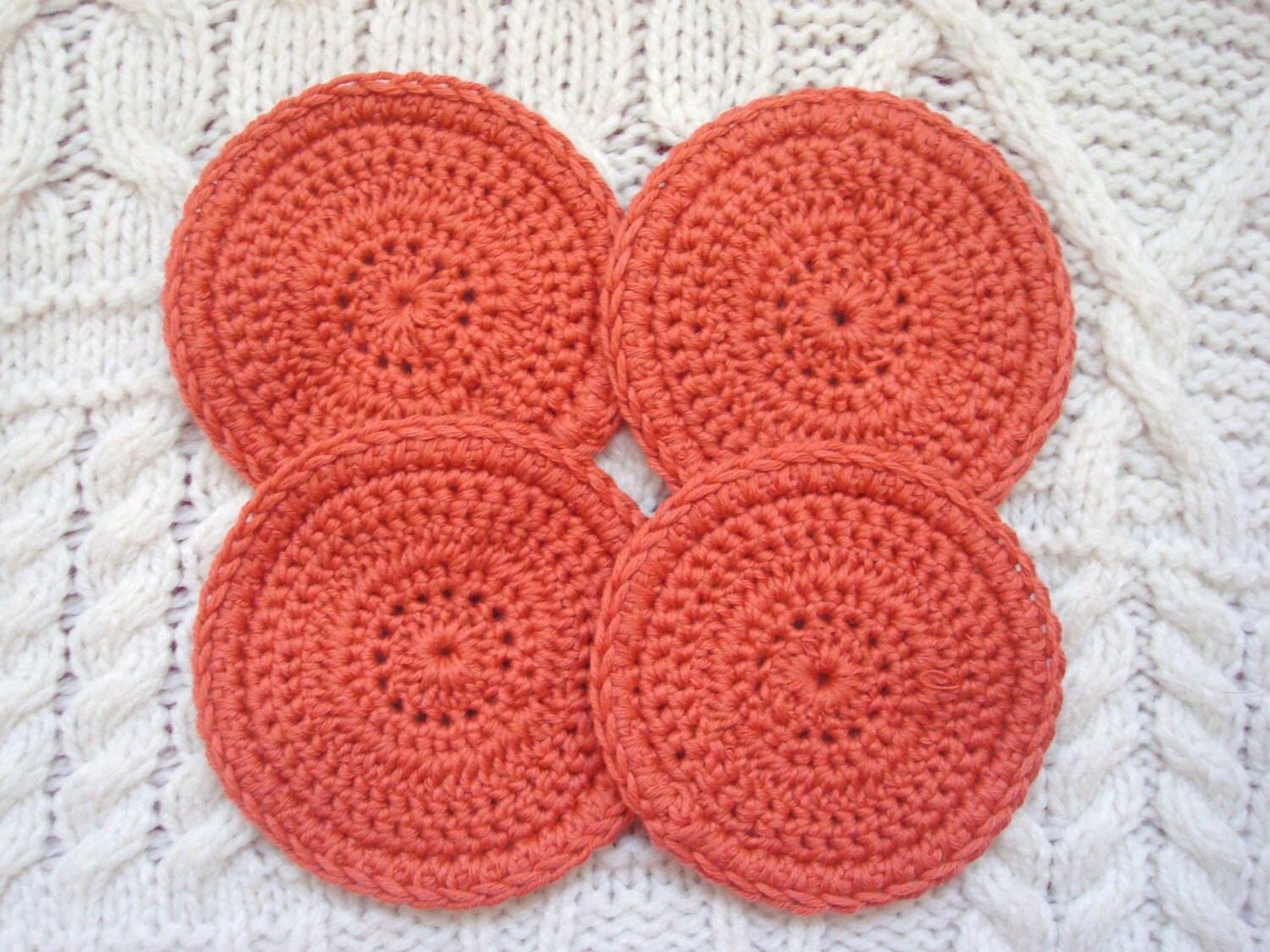 Pure Organic Cotton Exfoliating Pads Facial by SelkieCrochet