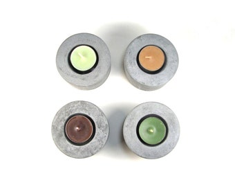 SALE!: No.2 Round Concrete Tea Light Candle Holder - set of 4