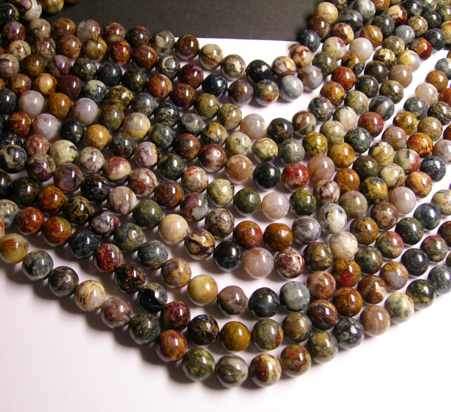 Pietersite 12 mm round bead Ab quality 33 beads full