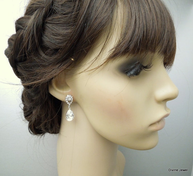 Bridal EarringsBridal Rhinestone Earrings Swarovski by DivineJewel