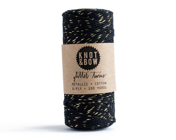 The Original Gold + Black Glitter Twine / 100 Yards