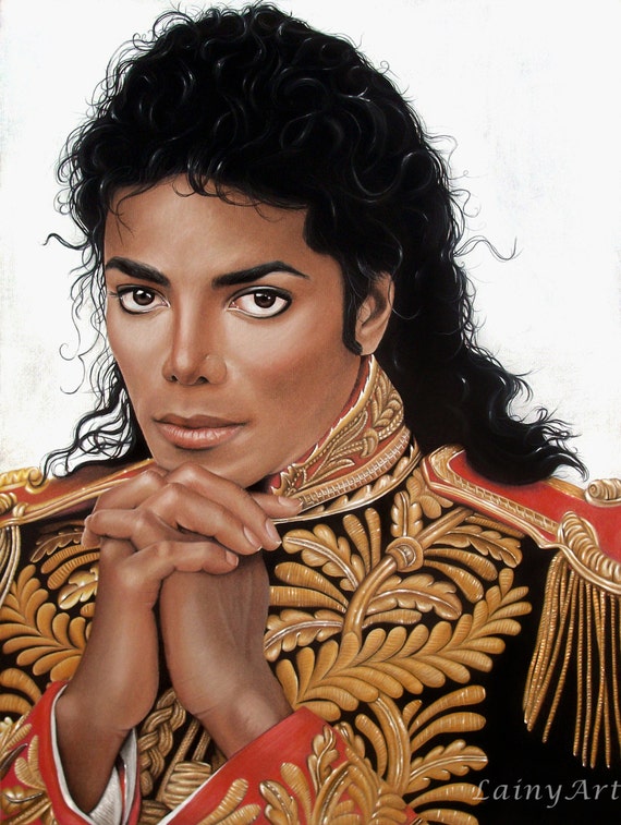 Michael Jackson Print Realistic Pastel Drawing 18x24