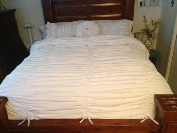 shabby chic king size gathered duvet cover ruffled bedding shabby chic king size gathered duvet cover ruffled bedding