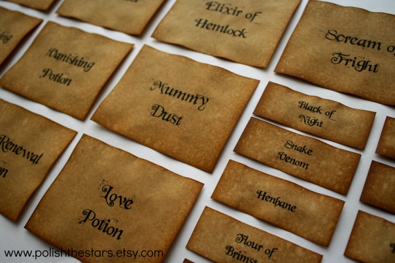 Apothecary Bottle Labels - Set of 20