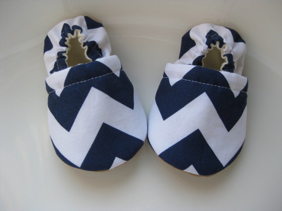 Chevron Baby Booties Zigzag Navy Vegan Booties by fofobaby on Etsy