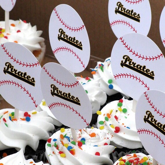 Items similar to Baseball Cupcake Toppers on Etsy