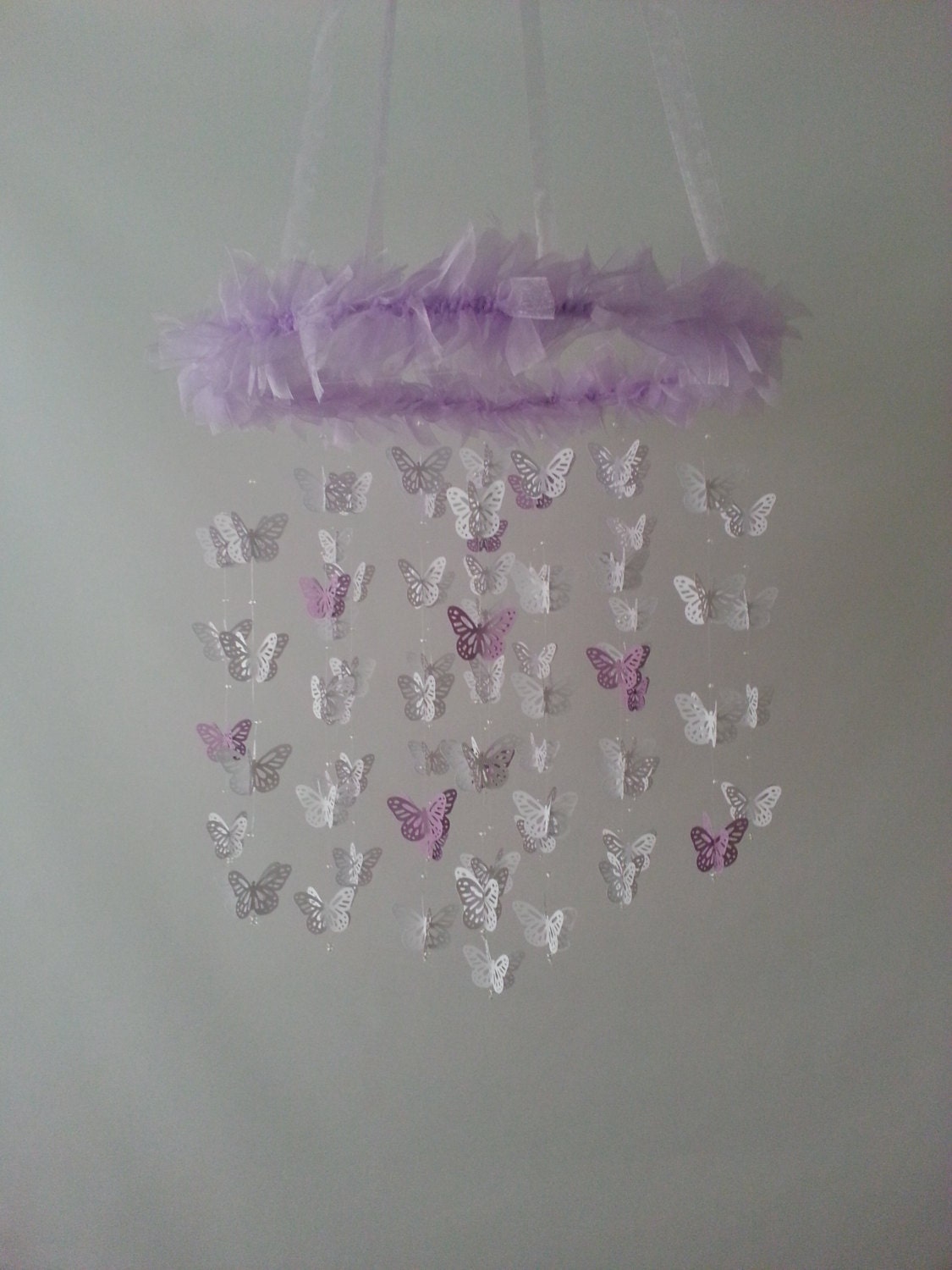 Butterfly Baby Nursery Mobile With Ribbon by MagicalWhimsyDesigns