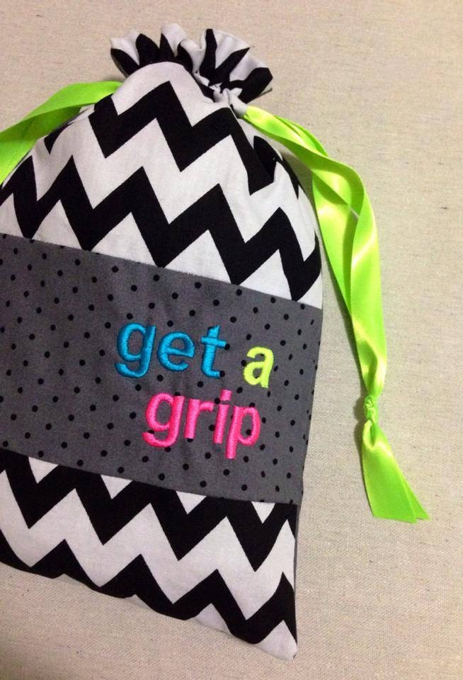 ItemG1 Personalized Gymnastics Grip Bag Get a Grip Neon