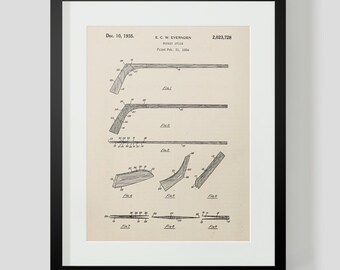 Vintage Hockey Stick Patent Print
