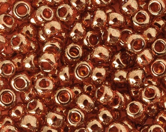 Seed Beads-8/0 Round-329 Gold Lustered African Sunset-Toho-16 Grams