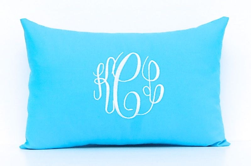 Monogram PIllow Cover Personalized Gift Solid Color with