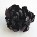 Silk Flowers - One Shiny Black Peony - 4 Inches - Artificial Flowers