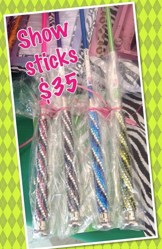 Bling Show Pig Whips with White Handle & Chrome by SassyGirlsX3