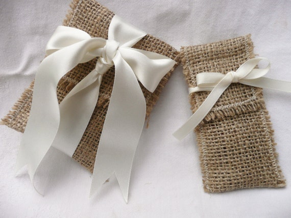 10 x Burlap Hessian  Ribbon Tie Wedding Favour Envelope Bags - CUSTOM ...