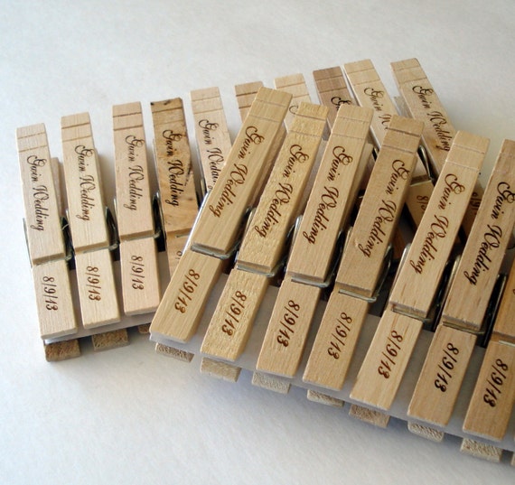 clothespins with shower games baby Wedding holders Favors Clothespin card 160 Custom place