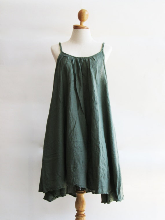 D10 Swan Jade Green Cotton Dress green dress