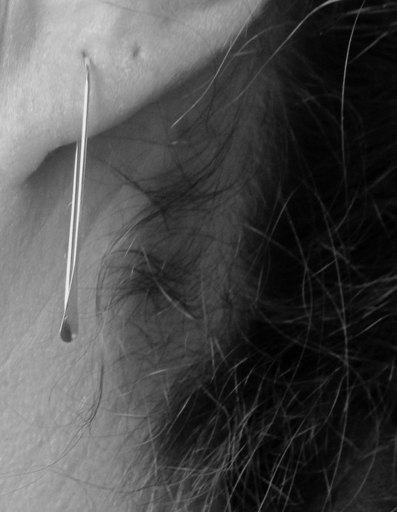 Lightweight Argentium Silver Earrings / 1 3/8 Long