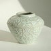 Small Vase Handmade in Pastel Blue Green. Hand Carved and Richly Textured