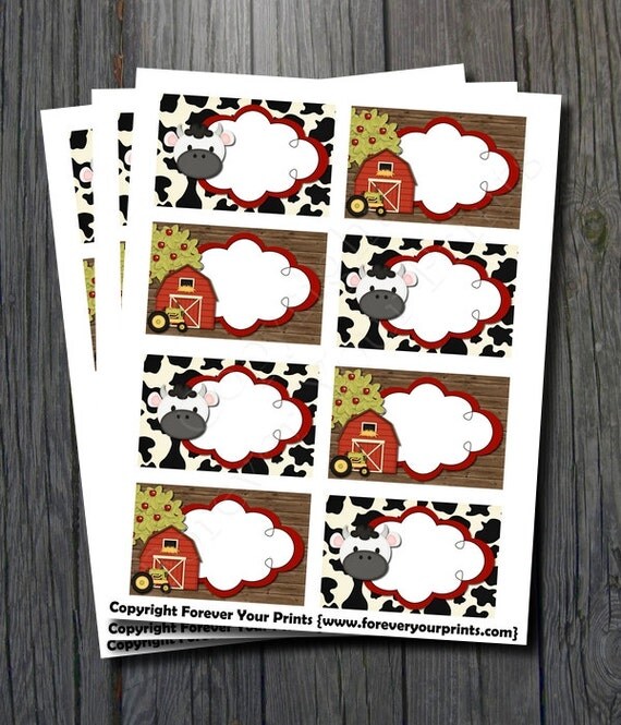 Barnyard Buffet Table Cards - INSTANT DOWNLOAD Il_570xn